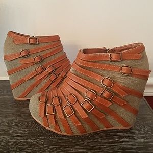 Jeffrey Campbell Wedge Buckle Boots